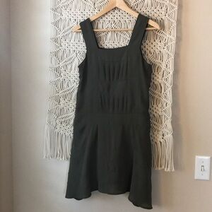 L’Amour by Nanette Lepore army green pleated dress with flared skirt ful…